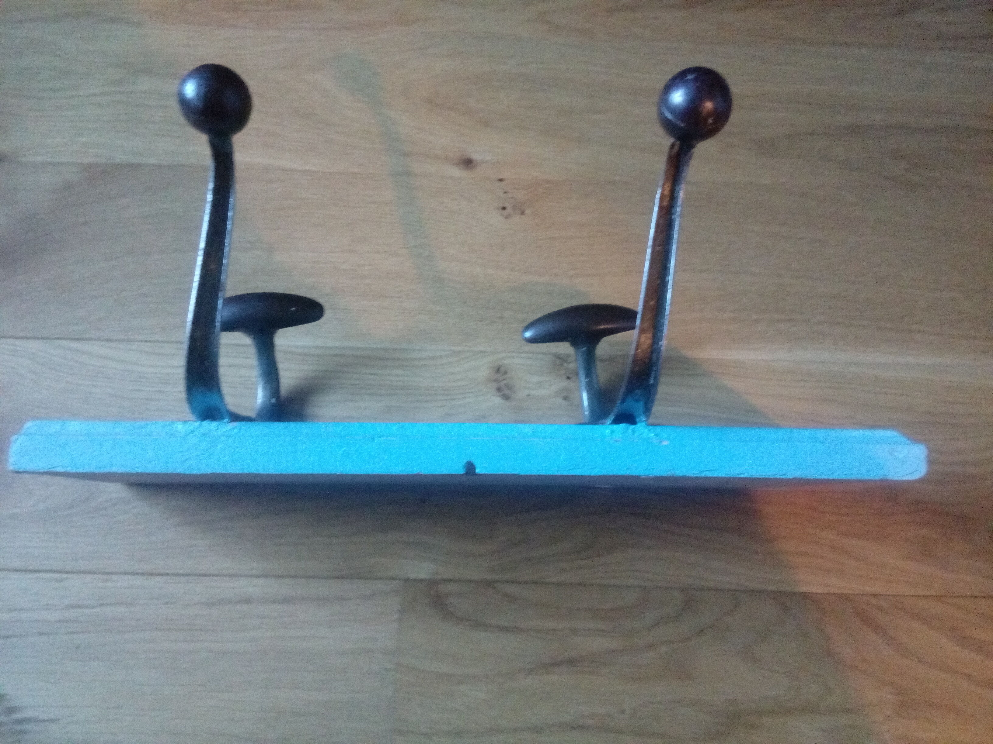 Wall coat holder with two metal pads