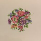 Chocolate cake dish Raynaud Limoges floral decoration