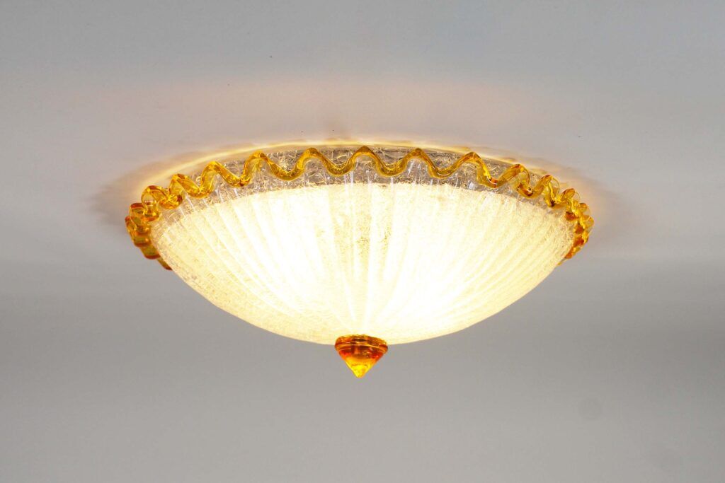 Large vintage Italian Murano glass wall or ceiling light, Italy 1970s
