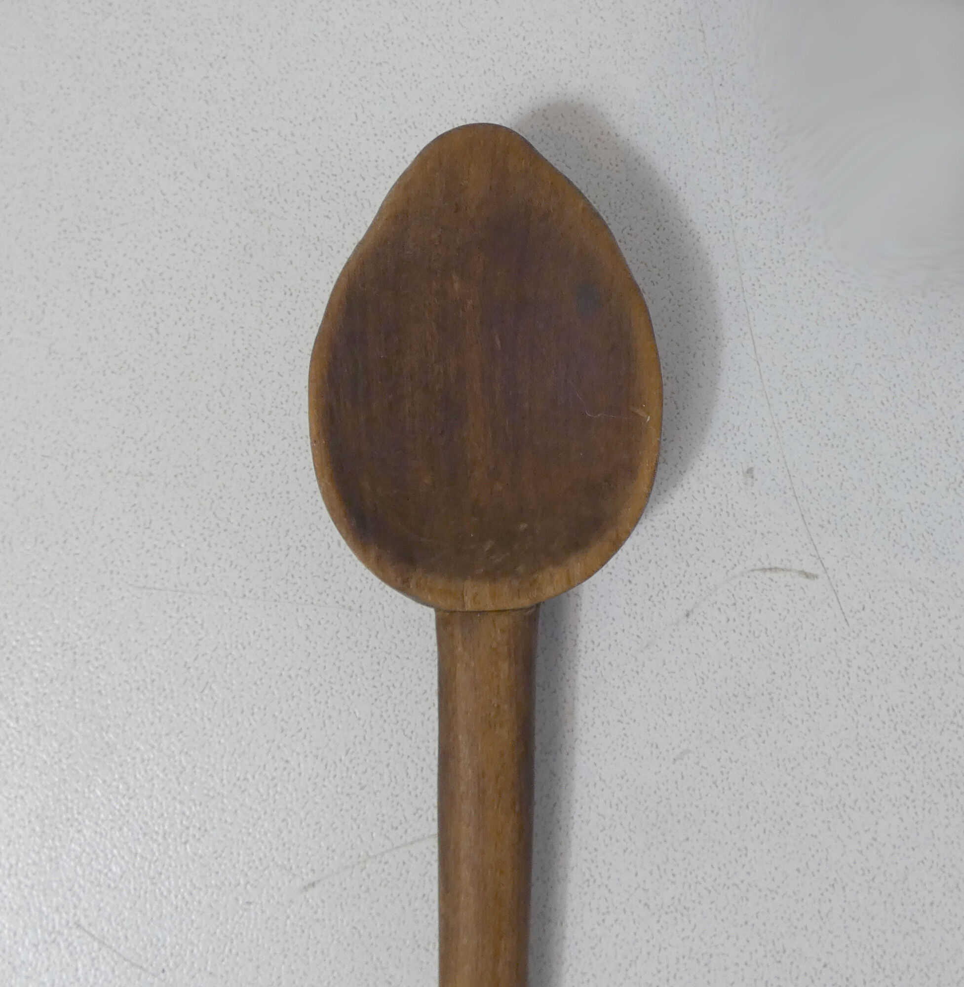 3 old small wooden spoons carved folk art