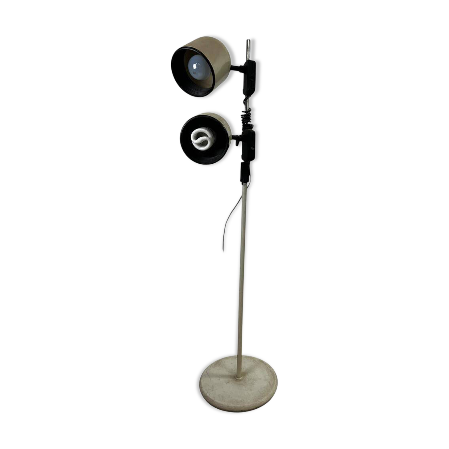 Vintage space-style floor lamp with 2 spots.