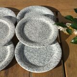 Speckled dessert plates blue gray Quadrifoglio