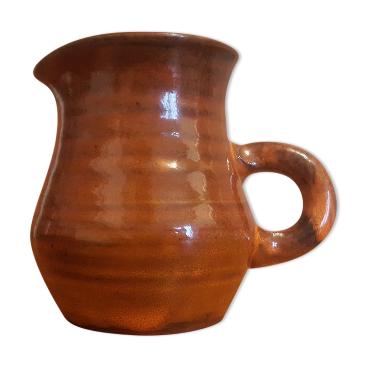 Ceramic milk pot creamer with orange glaze