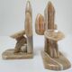 Pair of vintage Mexican cactus onyx bookends