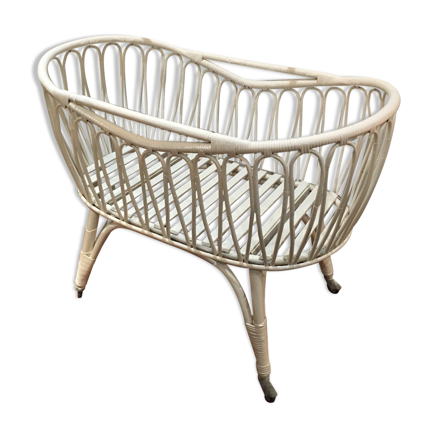 Rattan baby cradle