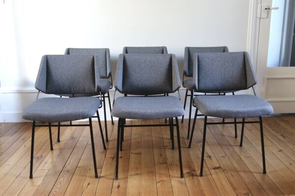 Série de 6 chaises modernistes vintage Raphael Raffel, 1950