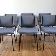 Series of 6 vintage modernist chairs Raphael Raffel, 1950s
