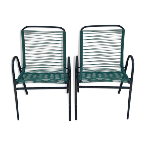 Paire de fauteuils scoubidou