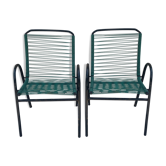 Pair of scoubidou armchairs