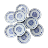 10 dessert plates blue flowers