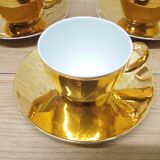 Set 5 cups gold porcelain