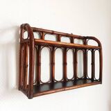 Vintage rattan wall shelf 1960