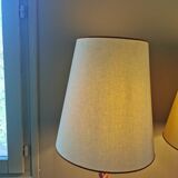 Pair of vintage twisted wood lamps