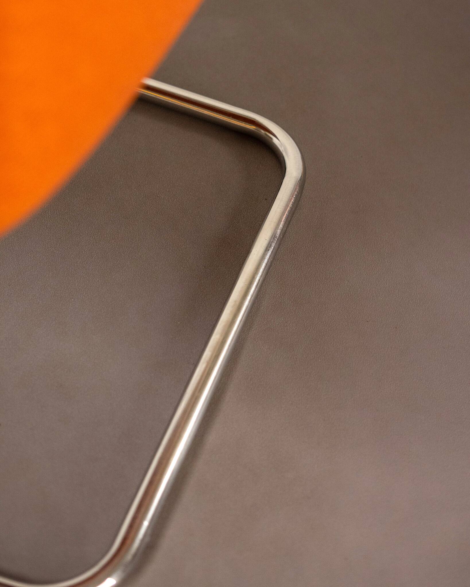 Chaise en acier chromé et tissu orange, Allemagne 1980