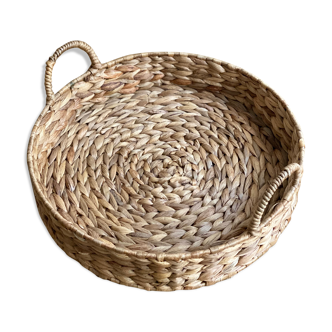 Round top in vintage braided rattan
