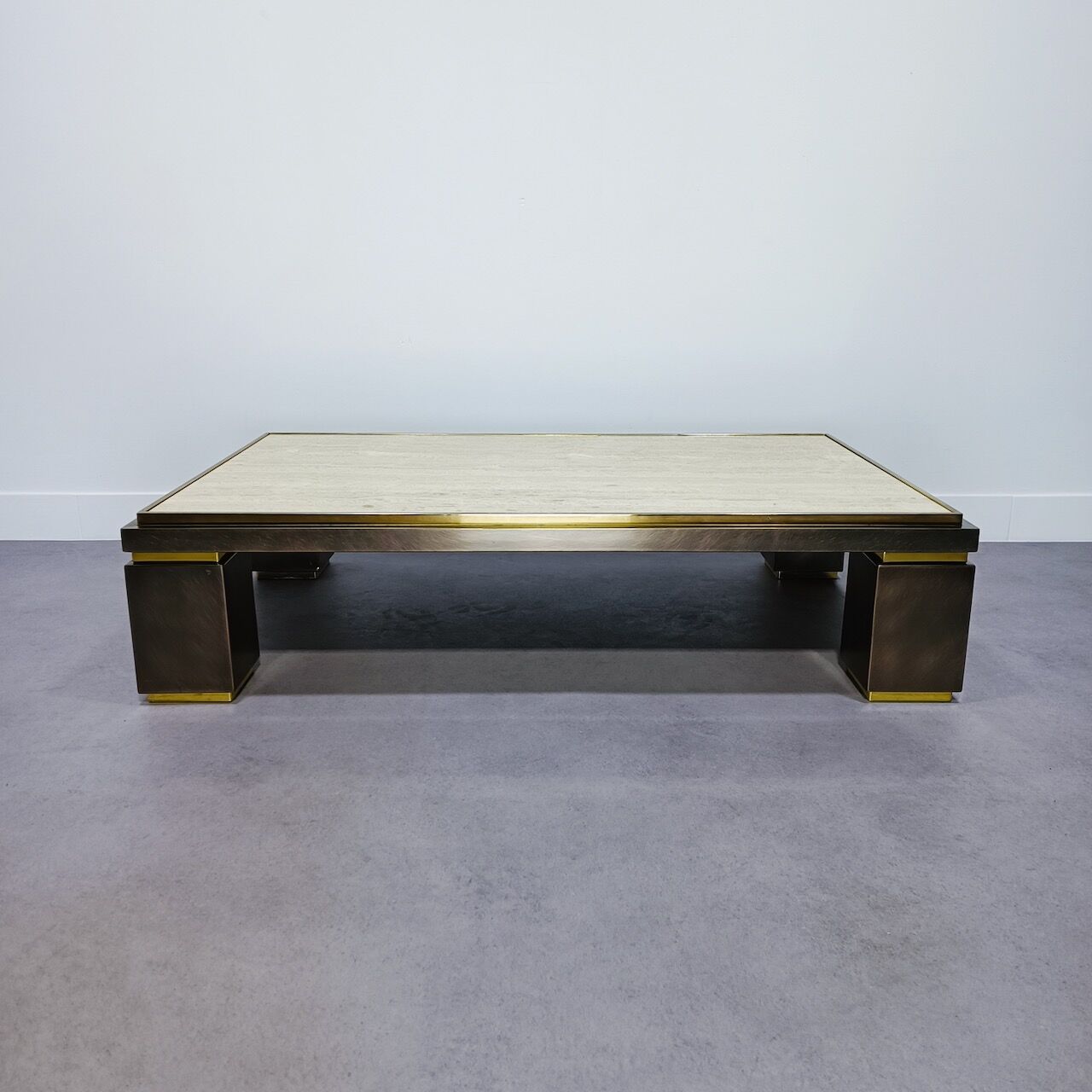 Table basse belgo chrom dewulf travertin
