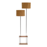 Double shade teak and chrome floor lamp, 60s.