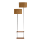Double shade teak and chrome floor lamp, 60s.