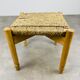 Tabouret paille tressé bois brut