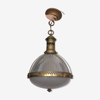 Vintage brass and glass suspension