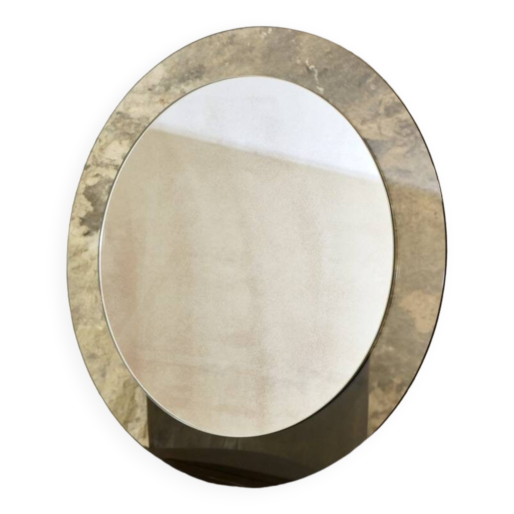 Large miroir rond à double couche par Veca, Italie, 1970s
