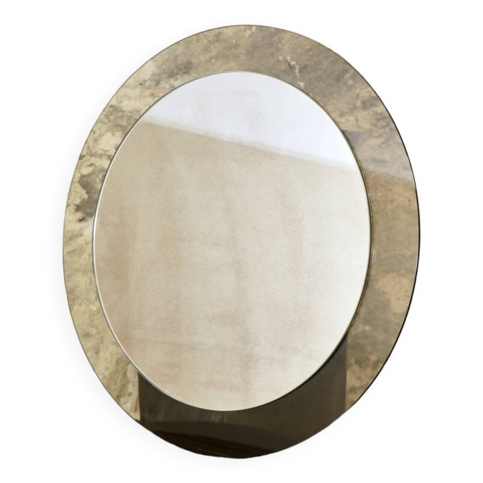 Large round double-layer mirror by Veca, Italy, 1970s