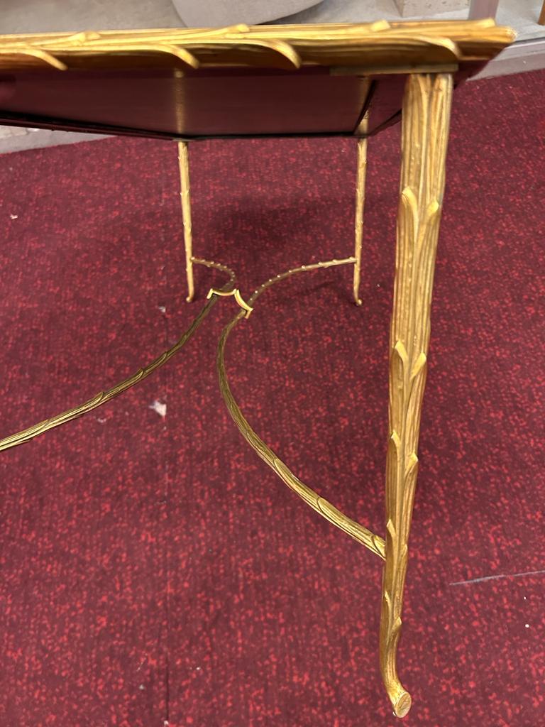 Gilded bronze coffee table palm tree décor