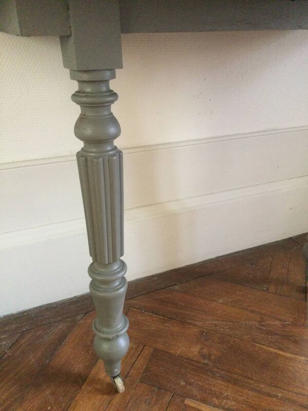 Console demi-lune ancienne peinte