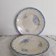 Earthenware dinner plates from Sarreguemines, Watteau, U & C, 1950s