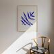 Blue botanical illustration giclee print, 50x70
