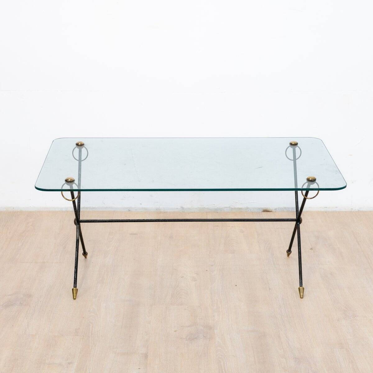 Metal and glass coffee table, 1960