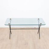 Metal and glass coffee table, 1960