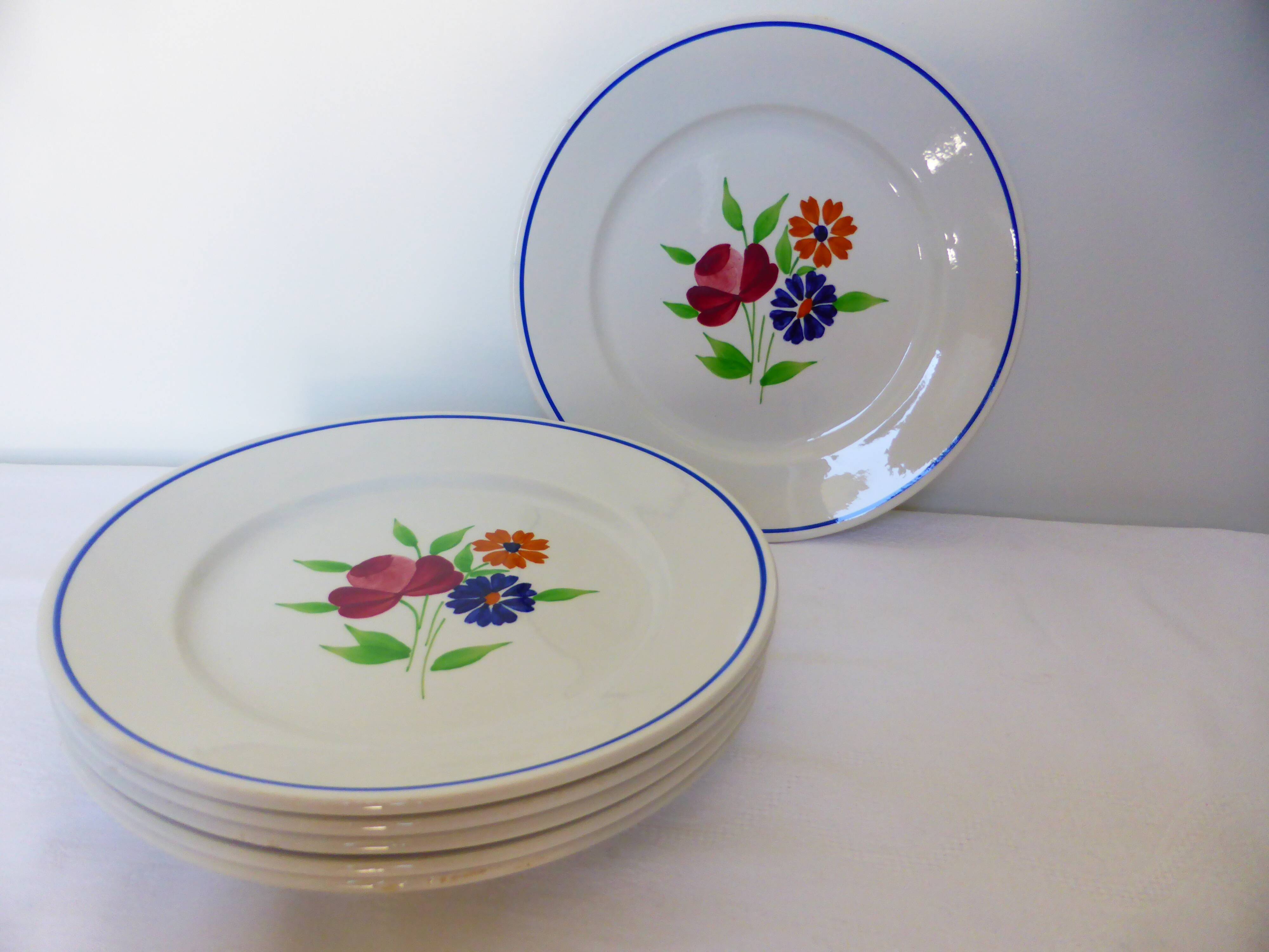 6 flat plates vintage K-G Luneville model Mat 210337