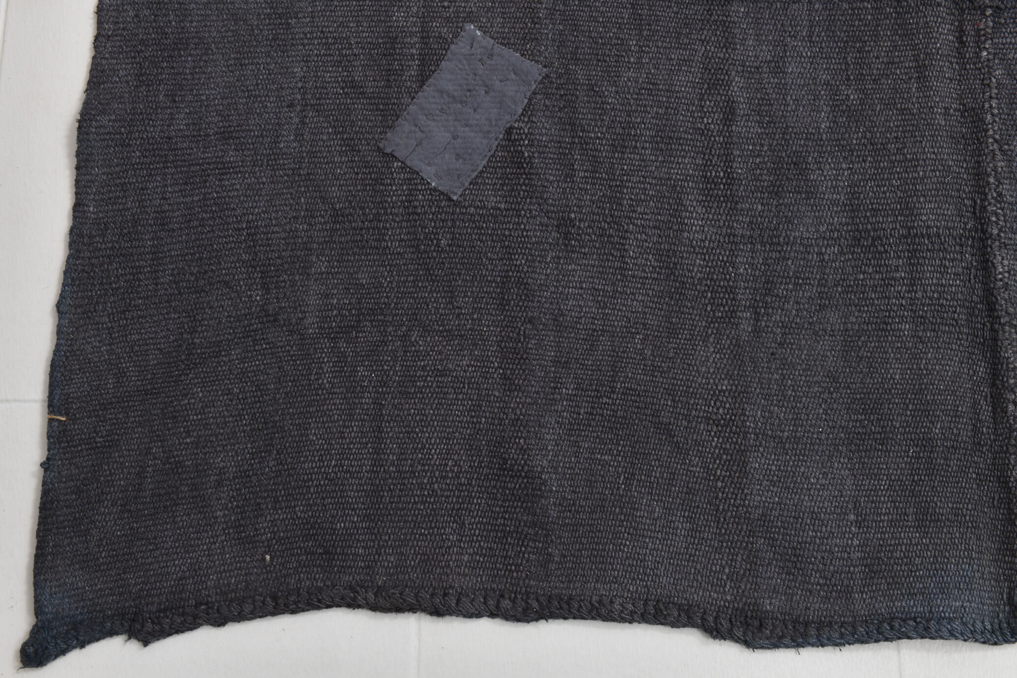 Patchy handmade hemp rug, 164x204cm