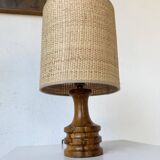 1950s turned olive wood table lamp
