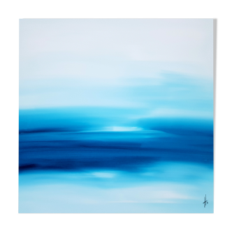 Tableau peinture abstraite "azurine" fait main