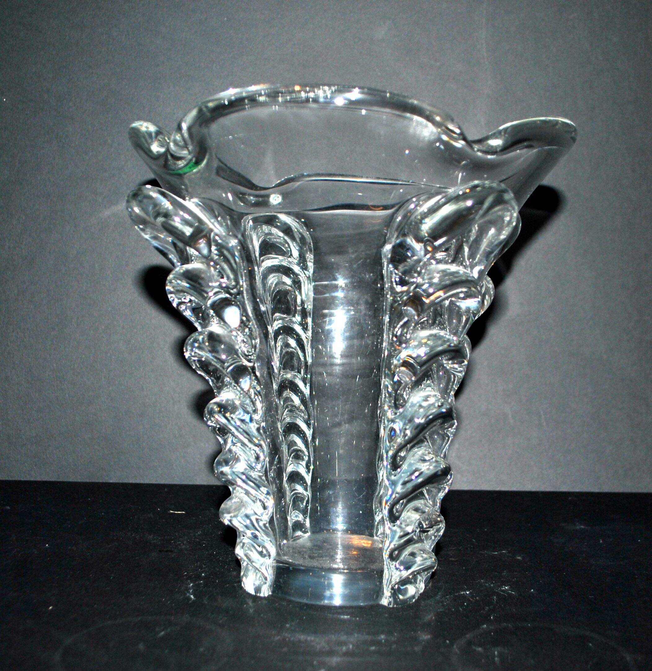 Vintage Vallerysthal crystal vase