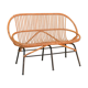 Vintage rattan bench feet metal