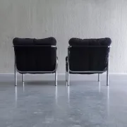 Pair of mid-century modern tubular lounge chairs