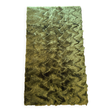 Vintage green long pile carpet Pelfran Crylor