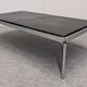 Table basse moderniste en ardoise et métal chromé, Italie vers 1970
