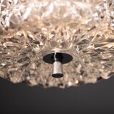 Vintage Crystal Glass Chandelier: Mid-Century Modern Austrolux Pendant Ligh