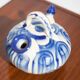 Chevrette pitcher in enamelled terracotta, terracotta gargoulette, folk art pottery, decoration