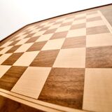 Walnut and maple chessboard