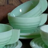 Four Art-Deco opaline cups