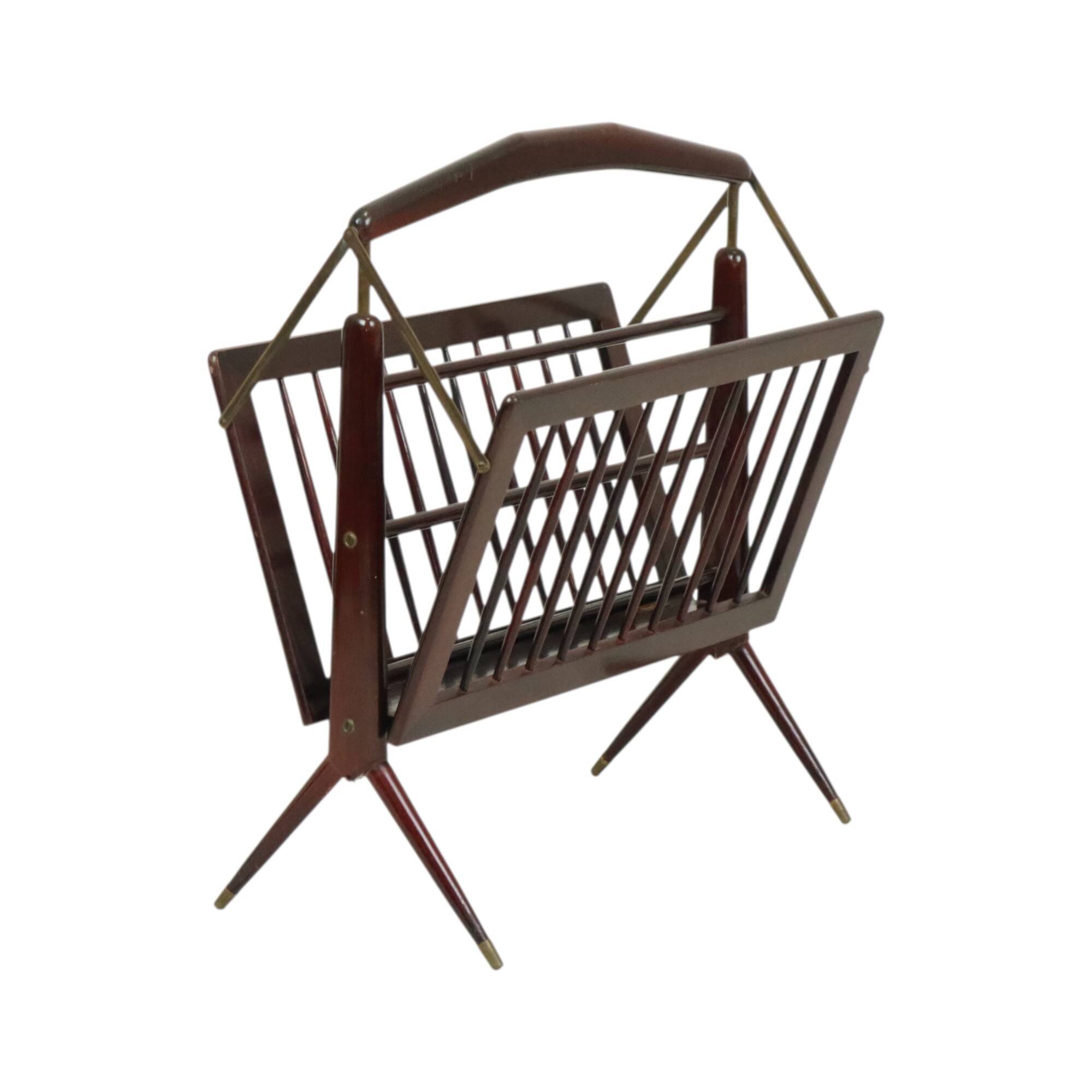 Porte-revues italien en bois Cesare Lacca