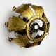Spanish sunburst ceiling light fixture or sconce in gilt iron, 1970s