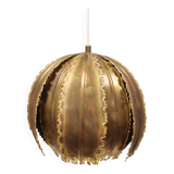 Brutalist flame-cut brass hanging lamp, by Svend Aage Holm Sørensen (SAHS)
