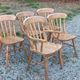 Set de 4 chaises et 1 fauteuil style montagne en chêne