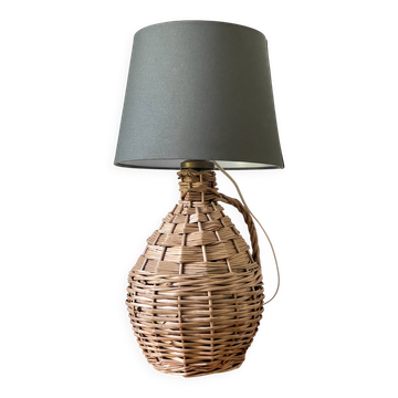 VINTAGE Lady Jeanne LAMP in RATTAN